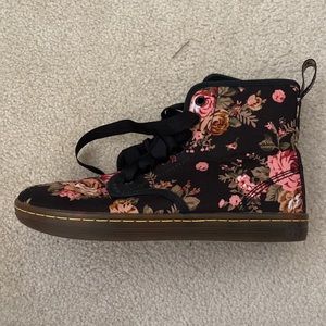Doc Martins Canvas Hi tops with floral print